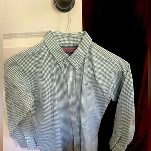 Vineyard Vines, youth medium, dark green/white gingham print